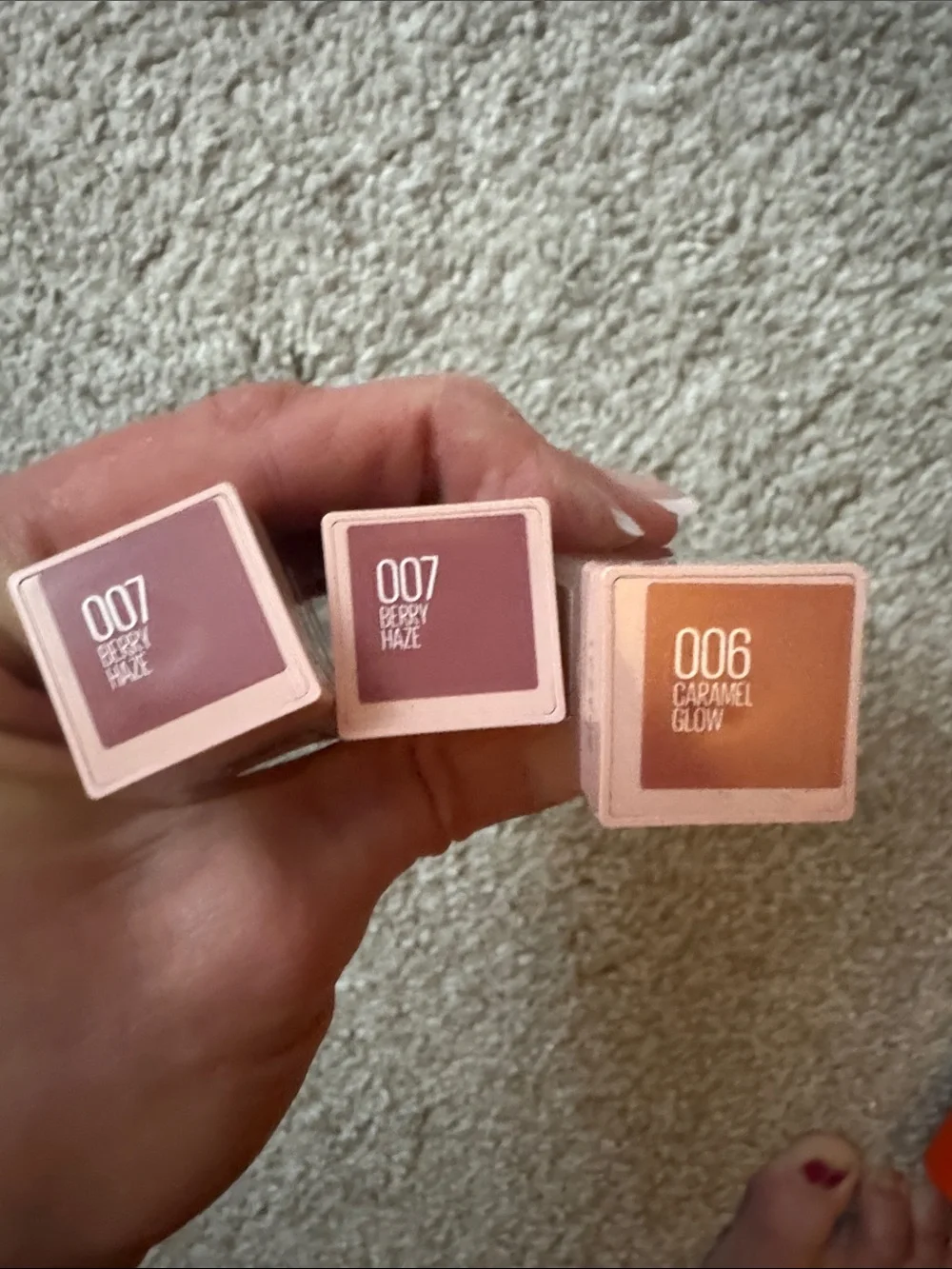 New Maybelline Glaze Lip Balm Trio (2) 007 (1) 006